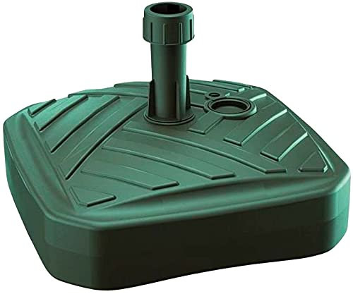 Rammento 39cm Plastic Parasol Base for Garden, Green | 12L Freestanding Outdoor Patio Umbrella Stand | Sand/Water-Filled Umbrella Parasol Base for Poles 10-26mm | Weather-Resistant Garden Shade Holder
