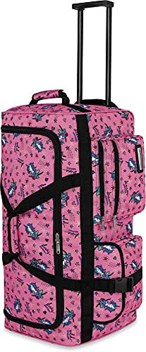 normani XXXL - Schwarzer Trolley - Jumbo Travel - große und leichte Reisetasche mit 2 Rollen für Damen und Herren - Riesen Gepäck Volumen (80-150 Liter) Farbe Einhorn Pink