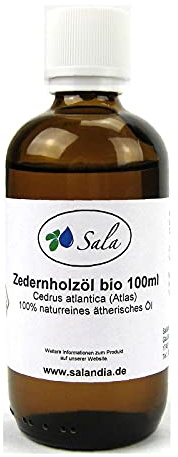 Sala Zedernholzöl Atlas ätherisches Öl naturrein BIO (100 ml Glasflasche)