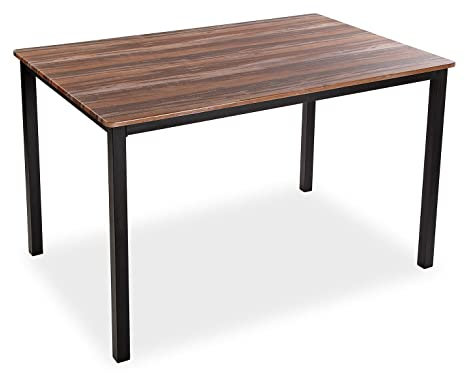 Versa Amaia Esstisch für Küche, Terrasse, Garten oder Esszimmer, Maßnahmen (H x L x B) 76 x 80 x 120 cm, Holz und Metall, Farbe: Schwarz