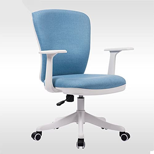 QIFFIY Bürostuhl Gaming Stuhl Schreibtischstuhl Nordic Computer Stuhl Home Stoff Freizeitstuhl Studienzimmerstuhl Student Studie Schreibstuhl Büro Bürodrehstuhl (Color : Blue)