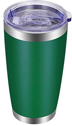 VEGOND 20oz Tumbler with Lid and Straw Stainless Steel Tumbler Cup Vacuum Insulated Double Wall Travel Coffee Mug Powder Coated Coffee Cup(Powder Green 1 Pack)