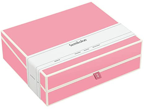 Semikolon 364103 Dokumentenbox - Aufbewahrungs-Box für Dokumente A4-31,5 x 26 x 10 cm - flamingo rosa