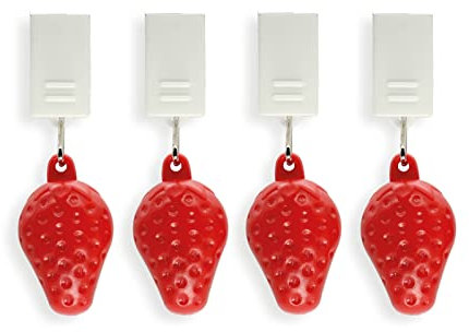 what the shop 4x Tischdeckenbeschwerer | Beschwerung Tischdecke, Tischdecken Beschwerer Draußen, Stylischer Tischklammern Ersatz | 4x Erdbeere | 7,5 cm, jeweils ca. 20g