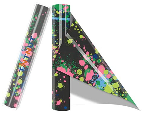 Tintnut Splash - Rollo de vinilo de transferencia de calor, 30,5 cm x 1,52 m, estampado de tinta de acuarela azul, HTV, para planchar, camisetas, sombreros, ropa, bolsas de lona para Cricut o