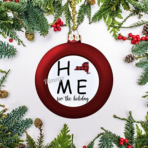 New York Weihnachtskugel-Ornamente, New York Kunststoff, Andenken Frohe Weihnachten für Familie und Freunde, B 3,2 x L 5,1 cm