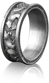 BySilverStone Jewelry Ring Aus Oxidiertem Silber Mit Skandinavischem Bär, Natur-Herren-Ehering Aus Sterlingsilber, Nordischer Tierring Für Freund, Ehemanngeschenk