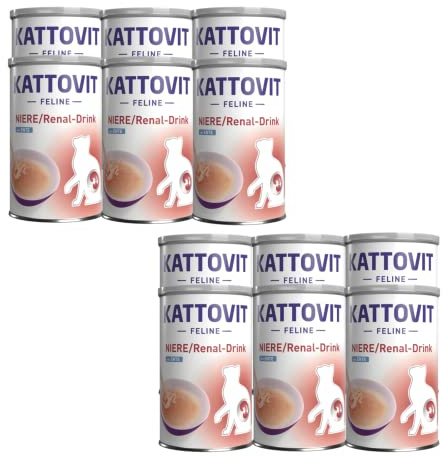 Kattovit Niere/Renal-Drink Ente | 12er Pack | 12 x 135 ml | Ergänzungsfuttermittel für ausgewachsene Katzen | Fleischstückchen mit Ente | Zur Unterstützung der Nierenfunktion