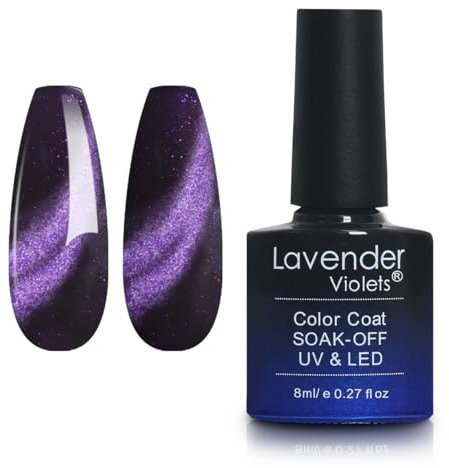 Lavender Violets 8ml Gel Nail Polish UV LED Soak Off Nail Lamp Curing Manicure Pedicure Classical Coloured Bottle Cat Eye Effect D359