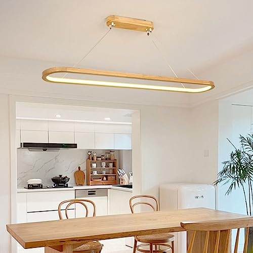 Bellastein Oval Esstisch Büro Lampen, Modern LED Hängeleuchte Dimmbar Pendelleuchte mit Fernbedienung für Esszimmer Küchenlampe (120cm)