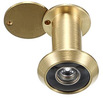 Sumnacon Sicherheitstürspion, massives Messing, 220-Grad-Türspion mit robuster, drehbarer Sichtschutzabdeckung für 3,5 cm bis 6,4 cm Türen, langlebiger Türspion für Zuhause, Büro, Hotel (Gold)