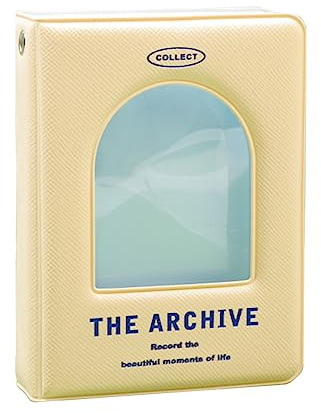 SURALIN 1PCS Mini-Fotoalbum, 40 Taschen, Kpop-Fotokartenhalter, Liebesherz, hohl, Fotokartenhalter kpop binder Binder Photo Card Holder für Fotosammlung（Hellgelb）