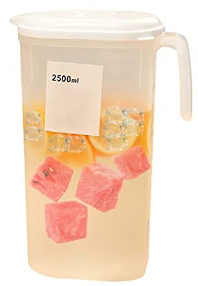 Sysdisen 1,8 L / 2,5 L Wasserkaraffe Mit Deckel, Kunststoffkrug Wasserkrug, Kühlschrankkrug Mit Deckel, Saftkaraffe Wasserkaraffe, Kunststoff Saftkanne Wasserkrug Mit Griff, Großkalibriges Design