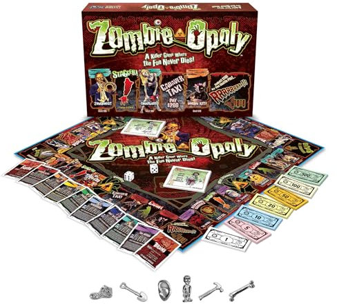 Zombie-Opoly Board Game - Family Time Games for Adults, Children, Monsters, Spooks & The Walking Dead - 2 to 6 Players, Strategy Fun For Ages 8 and Up - A Killer Game Where The Fun Never Dies