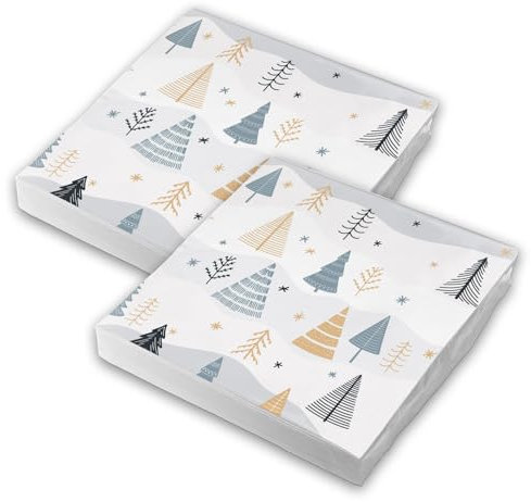 itenga Servietten Winter und Weihnachten 30 x 30cm 3-lagig 40 Stück für Weihnachten Weihnachtsfeier Wichteln und andere Feiern (Winterlandschaft)