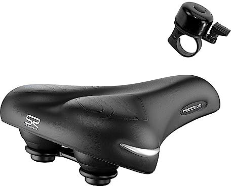 Selle Royal Freedom Strengtex Unisex Fahrradsattel Schwarz inkl. 1 Fahrradklingel
