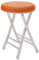 ILOOXI Klappbar Barhocker Gepolstert Barstuhl Stapelbar Klapphocker Runde Klappstuhl 150kg Kapazität Hocker Für Küche, Esszimmer, Büro(Orange)
