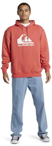 Quiksilver Men's Big Logo Hoodie Pullover Sweater, Spiced Coral, M