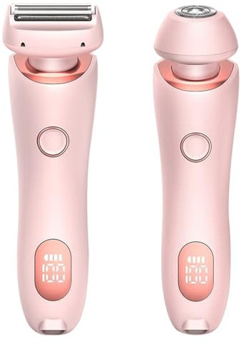 Rasierer Damen, 2 in 1 Intimrasierer für Frauen Layhou Elektrisch Rasierer mit IPX7 Wasserdicht, Schmerzlos Epilierer, Kabelloser UBS Nass/Trocken Epilierer für Gesicht Bikini Beine Arme Körper (Rosa)