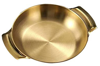 Zerodeko Olla de acero inoxidable de ánfora cazuela de sopa sartenes de estufa Paellera de acero al carbono paella bochas olla de doble asa olla portátil olla de mariscos estufa de alcohol