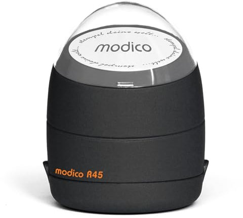 Modico R45 | Personalisierter Runder Stempel (42 mm) inkl. Textplatte | Schwarz…