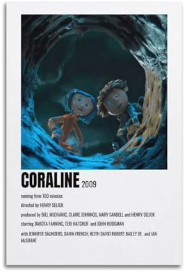 DATOZA Coraline Movie Minimalist Art Poster Dekorative Malerei Leinwand Wandkunst Wohnzimmer Poster Schlafzimmer Malerei,Wandkunst Bilddruck Moderne Familienzimmer Dekor 12x18inch(30x45cm)