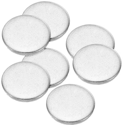 PATIKIL Disco de Acero de 15 mm 100 Unidades Etiquetas Redondas en Blanco de Estampado de Metal Círculo de Acero Inoxidable Placa de Golpe para DIY Estampado Joyería
