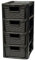 Storage Drawer Unit 4 Tier | S/Mini Rattan Black Plastic Chest Tower Cabinet Trolley |Tabletop Desktop Organizer Crafts Files Paperwork Home Kids Bedroom Kitchen Office School | 26 D x 19 W x 38 H cm