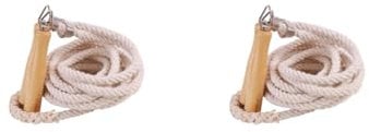 2 set Double Dutch Jump Ropes with Wood Handle Multifunctional Long Skipping Rope Wear Resistance Cords Hanging Spring for Activities