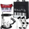 Potchen 7-teiliges Musikwertschätzungs-Geschenk-Set beinhaltet Keramik-Kaffeetasse, Klavier-Handtasche, Socke, Kosmetiktasche, Gitarre, Flaschenöffner, Löffel, isolierter Untersetzer für