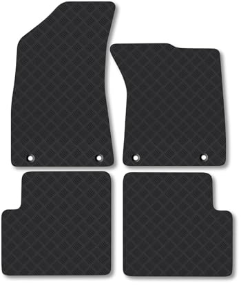 MG ZS Automatic Petrol/Diesel 2022-2024 Rubber Car Mats [29.2cm Clip Spacing] Compatible with Tailored Fit Heavy-Duty Floor Mats Set Waterproof Durable Custom Fit 4 Pieces Water Resistant Easy-Clean
