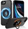 YINLAI for iPhone 7/8/SE(2020)/SE(2022) Magnetic Case with Ring Holder Stand - Matte Translucent Slim Shockproof Cover, Compatible with MagSafe, Black