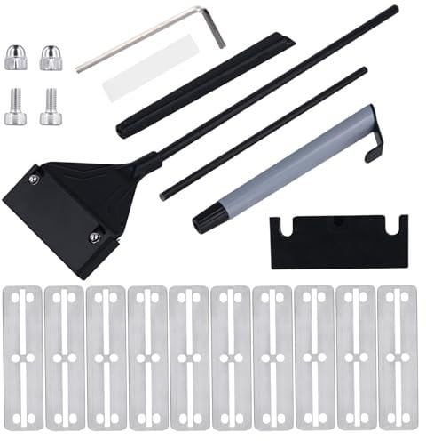 PEUTIER 22pcs Aquarium Algae Scraper Set, 24.4 inch Extendable Handle Aquarium Scraper with 10 Blades 2 in 1 Fish Tank Remover Scraper Fish Tank Cleaner Aquarium Accessories Glass Cleaning Tools Kit