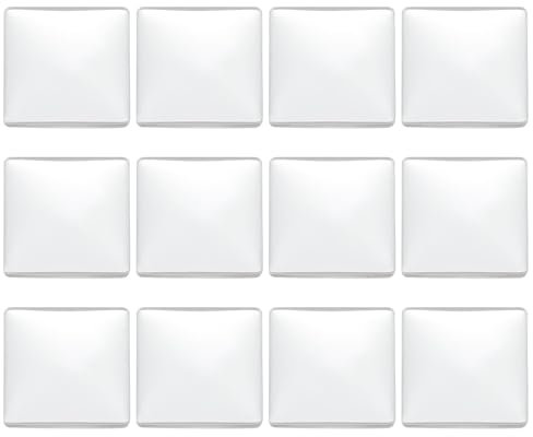 PATIKIL Transparente Glas-Cabochons, 12 Stück, 25 x 25 mm, quadratische Glaskuppelfliesen zur Herstellung von Schmuck mit Fotoanhängern, klar