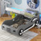 Kinder Autobett 90 x 200cm Flachbett, Modell Autobett, Autobett, Kinderbett mit Unterbettstauraum,Lattenrost für Jungen und Mädchen (Grau)