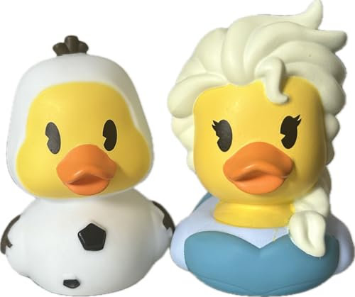 Just Play Gummienten – Disneys Duckalooz, Elsa und Olaf, 7,6 cm Badespielzeug