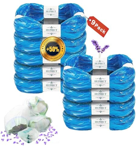 HUPIRCT 9er-Pack Windeleimer Nachfüllkassetten, 6,5M Original Nachfüllkassetten, Mehr Kapazität, Zusätzliches Geruchshemmendes EVOH-Material, Sieben Schichten Dicke, Super Kompatibilität