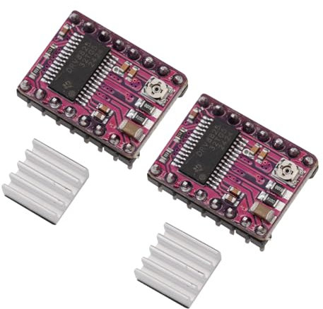Heevhas DRV8825 Schrittmotor Treiber Modul Stepper chrittmotortreibermodul verstellbarer Treiber 3D-Druckerzubehör mit Kühlkörper für 3D-Drucker RepRap (2 Stück)