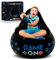 Huge Inflatable Gaming Chairs for Adults, Kids & Teens of All Ages - with Cup Holders & Side Pocket - Premium Game Chair for Gaming Room Décor, Video Gaming, and Comfortable Seating (Blue)