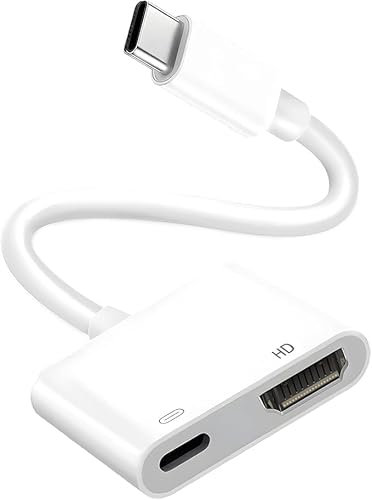 Adaptador USB C a HDMI 4K, 2 en 1 Tipo C, Adaptador AV Digital, Conector de Pantalla con Puerto PD de 100 W, Compatible con iPhone 16/15/iPad Pro, Samsung Galaxy S24 S23 S22 S21 S20/tableta/ordenador