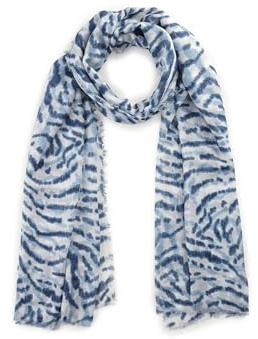 CODELLO PRINTED SCARF BAMBOO LEO blau-100X1-100X190CM