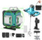 Kit 2 in 1 Livella laser 16 Linee 4D Raggio Verde a 360° Autolivellante con Telecomando + Trapano impastatore Miscelatore 1600W con Regolazione di Velocità per Colla e Malta