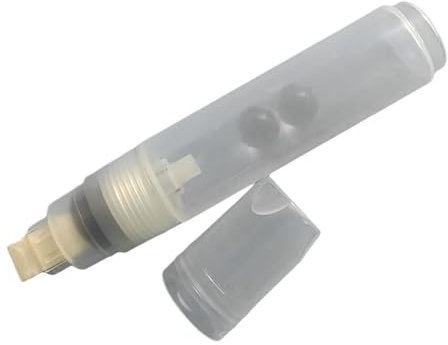 Shuade Stylo de peinture vide rechargeable en acrylique transparent avec pointe plate ou ronde de 10 mm pour l'écriture, le dessin