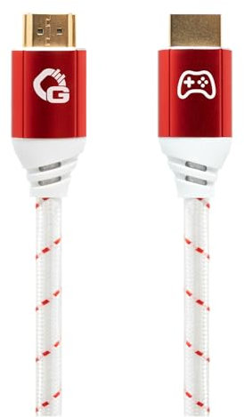 OEHLBACH GAMING New Game Red – 3 Meter - HDMI 2.1b Kabel – Ultra High Speed zertifiziert, 8K@60Hz, eARC, ALLM, VRR, DSC – kompatibel mit PS5, Xbox Series X/S, Nintendo Switch, PC – Weiß – 1 Stück