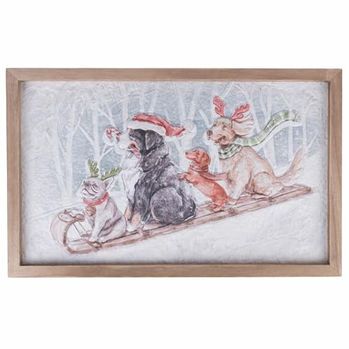 Villa d'Este Home Tivoli 1996 Weihnachtsbild 40x25 cm Holzrahmen XMas Vintage