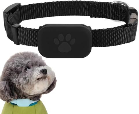 Mini Tracker Ohne ABO für Hunde,Katze,Bluetooth Haustier Locator für Hunde,GPS Ortung mit verstellbarem Halsband,wasserdicht,Multi-Personen-Betreuung,Kompatibel mit iOS und Android (Schwarz)