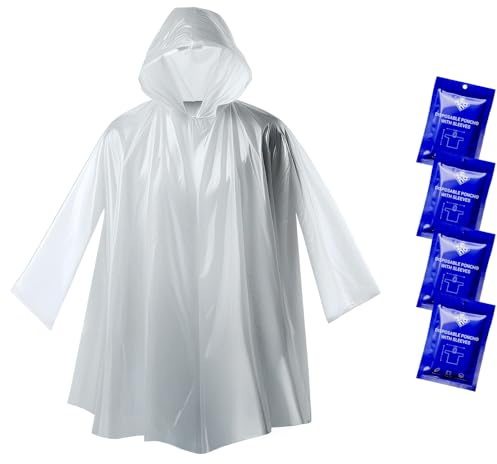 ZENO Disposable Poncho With Sleeves Pac Antipioggia Donna e Uomo, Trekking