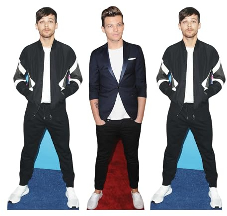 Star Cutouts CS1231 Louis Tomlinson Regal Top Cutout Pack of Three Cardboard Cutouts Height 31cm - Ideal for Fan Theme, Parties, Birthdays, Surprise Gifts & Room Decorations & Events