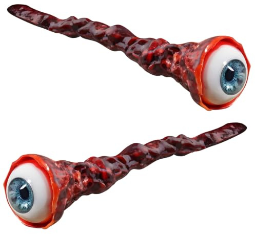 CYUXING Lot de 2 Faux Yeux d'halloween, réalistes, décoration d'horreur, Film d'horreur, Yeux arrachés Faits à la Main, pour Halloween, Bonbons ou friandises