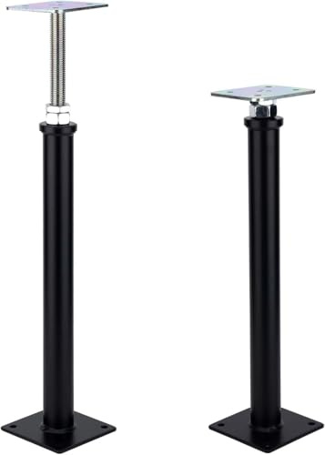2 Stück pfostenstütze höhenverstellbar, Einstellbar Bereich 420-520mm, Verzinkter Stahl Verstellbar Pfostenträger für Zäune, Unterstände, Pergolen, Carports, Bauarbeiten